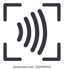 Vector Single Black Silhouette Icon - Voice Recognition
