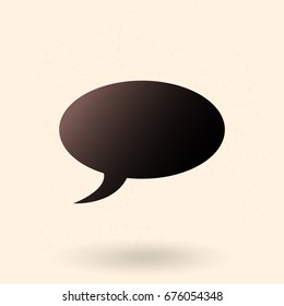 Vector Single Black Silhouette Icon - Talk Bubble.