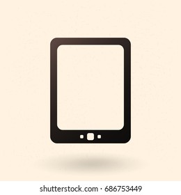 Vector Single Black Silhouette Icon - Tablet PC