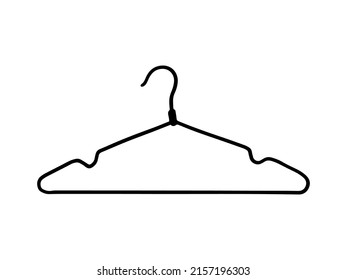 Vector Single Black Sketch Wardrobe Shoulder Hanger.