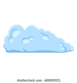 Vector Single Blue Cloud Icon on White Background