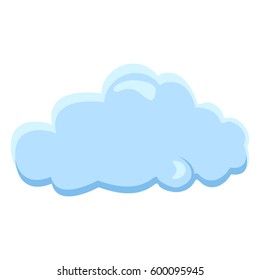 Vector Single Blue Cloud Icon on White Background