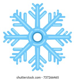 Vector Single Blue Icon - Abstract Decoration Snowflake Symbol