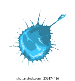 Vector Single Blue Paint Spot