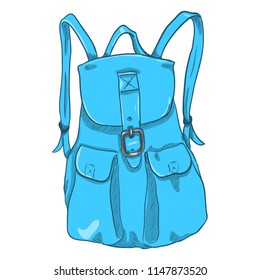 Vector Single Bright Blue Female Casual Backpack