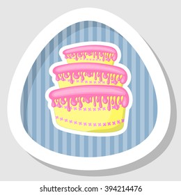 Vector single cake colorful icon