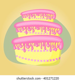 Vector single cake colorful icon