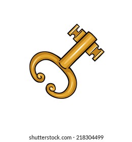 Vector Single Cartoon Antique Key