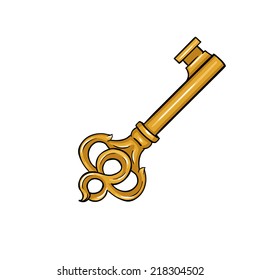Vector Single Cartoon Antique Key