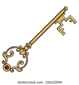 Vector Single Cartoon Antique Key