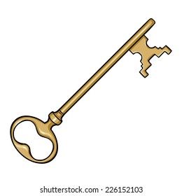 Vector Single Cartoon Antique Key