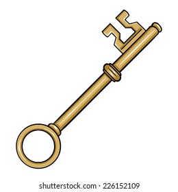 Vector Single Cartoon Antique Key