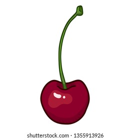 Vector Single Cartoon Cherry