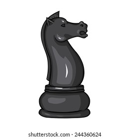 Vector Single Cartoon Chess Figure - Knight