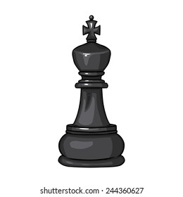 Vector Single Cartoon Chess Figure - King