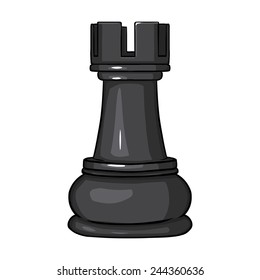 Vector Single Cartoon Chess Figure - Rook
