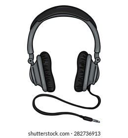 Vector Single Cartoon Circumaural Headphones with Wire