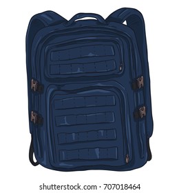 Vector Single Cartoon Dark Blue Tactical Backpack