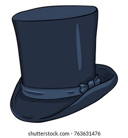 Vector Single Cartoon Dark Blue Classic Cylinder  Top Hat