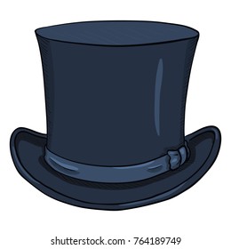 Vector Single Cartoon Dark Blue Classic Cylinder Hat