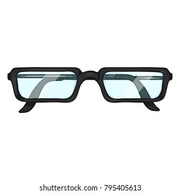 Vector Single Cartoon Glasses for Reading in Black Rim