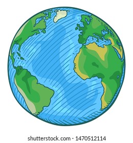 Vector Single Cartoon Globe Illustration