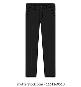 Vector Single Cartoon Illustration - Black Classic Mens Trousers