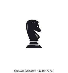 Vector Single Cartoon Illustration - Black Knight Chess Figure 