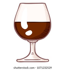 Vector Single Cartoon Illustration - Glass of Cognac