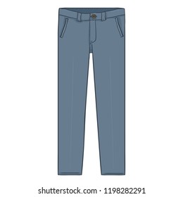 Vector Single Cartoon Illustration - Gray Classic Mens Trousers