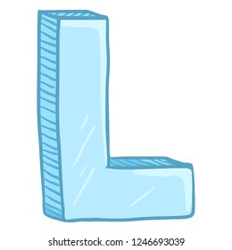 Vector Single Cartoon Illustration - Ice Blue Letter L