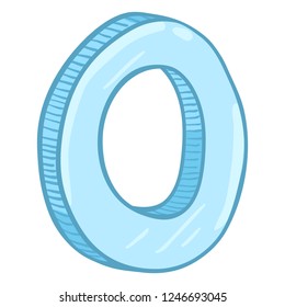 Vector Single Cartoon Illustration - Ice Blue Letter O