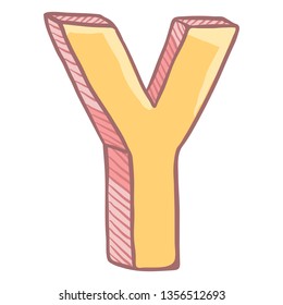 Vector Single Cartoon Illustration - The Letter Y