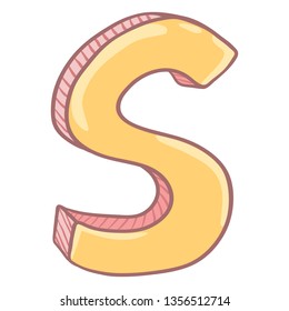 Vector Single Cartoon Illustration - The Letter S
