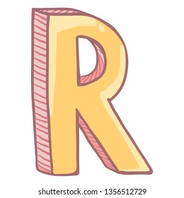 Vector Single Cartoon Illustration - The Letter R