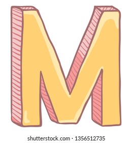 Vector Single Cartoon Illustration - The Letter M