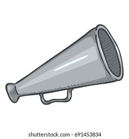 Vector Single Cartoon Illustration - Loudspeaker on Isolated White Background. Color Megaphone Icon