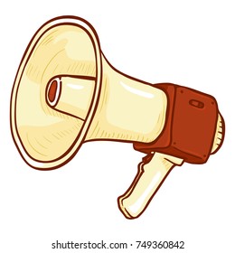Vector Single Cartoon Illustration - Loudspeaker on Isolated White Background. Color Megaphone Icon
