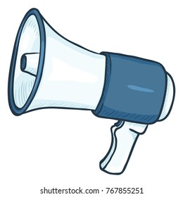 Vector Single Cartoon Illustration - Loudspeaker on Isolated White Background. Color Megaphone Icon