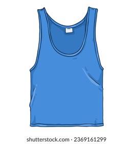 Vector Single Cartoon Illustration - Men Blue Singlet