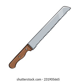 Vector Single Cartoon Kitchen Knife