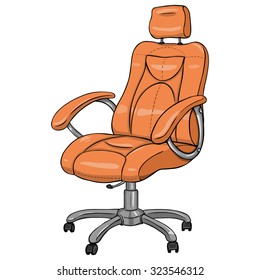 Vector Single Cartoon Orange Office Armchair
