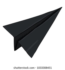 Vector Single Cartoon Origami Black Paper Plane