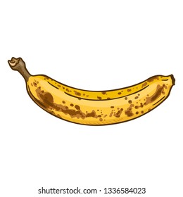 Vector Single Cartoon Overripe Banana