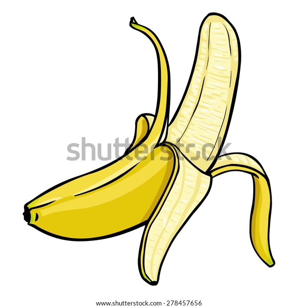 Vector Single Cartoon Peeled Banana Stock Vector Royalty Free 278457656