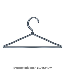 Vector Single Cartoon Shoulder Hanger. Wardrobe Accessory