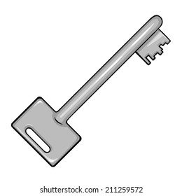 Vector Single Cartoon Silver Modern Key