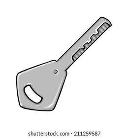 Vector Single Cartoon Silver Modern Key
