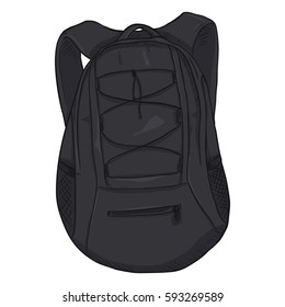 Vector Single Cartoon Small Black Sport Backpack