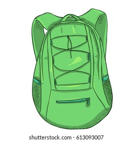 Vector Single Cartoon Small Light Green Sport Backpack